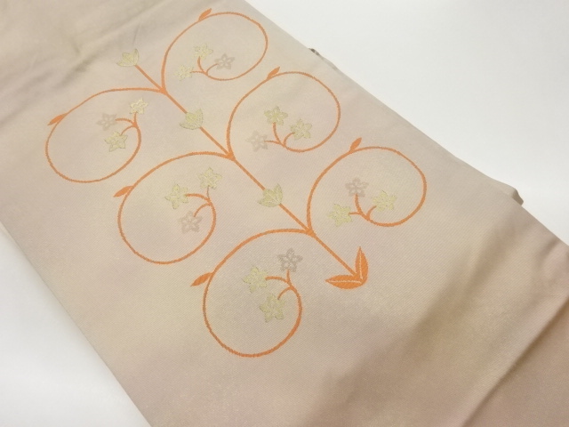 JAPANESE NAGOYA OBI / WOVEN ABSTRACT FLOWER ARABESQUE